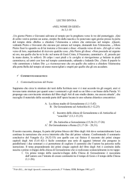 1 LECTIO DIVINA &laquo;NEL NOME DI GES&Ugrave;&raquo; At 3,1-10