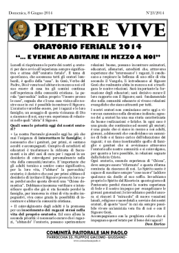 Pietre Vive 8 giugno - Comunit&agrave; San Paolo