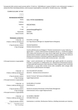 CV in formato europeo - Azienda Ospedaliera Papa Giovanni XXIII