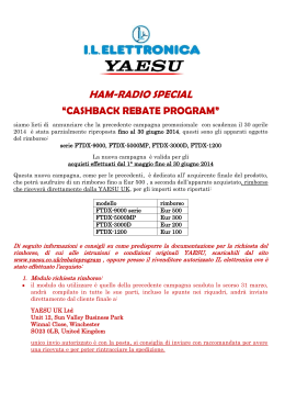 ham-radio special “cashback rebate program” - Yaesu