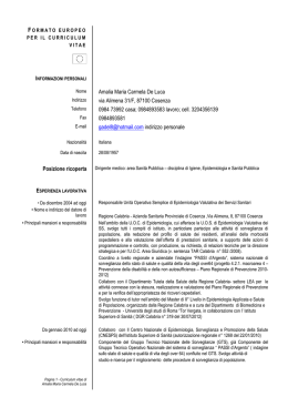 * NOTE - ASP Cosenza