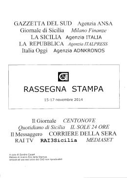 RASSEGNA STAMPA - Consorzio per le Autostrade Siciliane