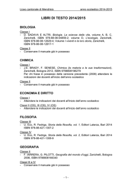 LIBRI DI TESTO 2014/2015 - Liceo cantonale di Mendrisio