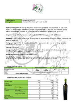 Extra Virgin Olive Oil Brand/Size: Molinazzo Nocellara 0,50 - 0,25