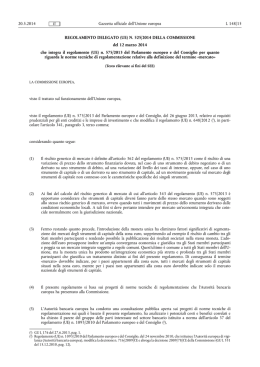 REGOLAMENTO DELEGATO (UE) N. 525/2014