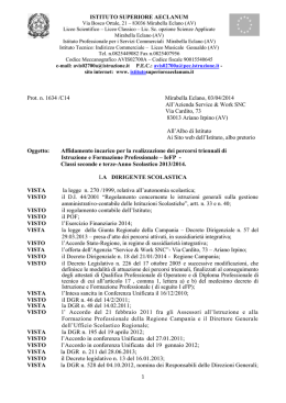 ISTITUTO SUPERIORE AECLANUM Prot. n. 1634 /C14 Mirabella