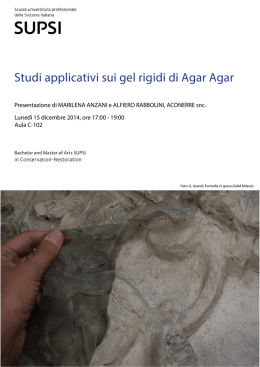 Studi applicativi sui gel rigidi di Agar Agar