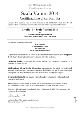 Certificazione Scala Vanini 2014 GSN VIGILANZA