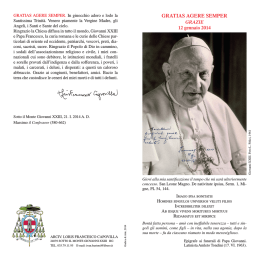 gratias agere seMPer - Fondazione Papa Giovanni XXIII