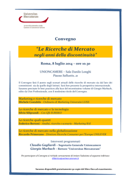 “Le Ricerche di Mercato - Universitas Mercatorum
