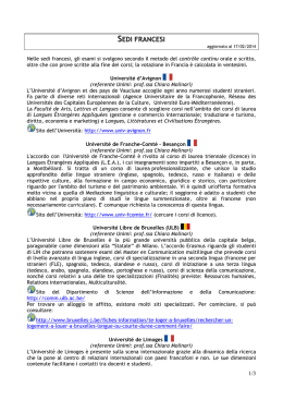Sedi francesi - Scienze della Mediazione linguistica e culturale