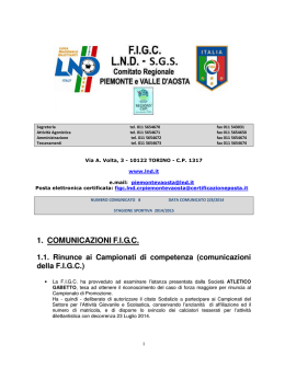 1. COMUNICAZIONI F.I.G.C.