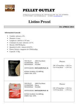 PELLET OUT Listino Prez PELLET OUTLET Listino