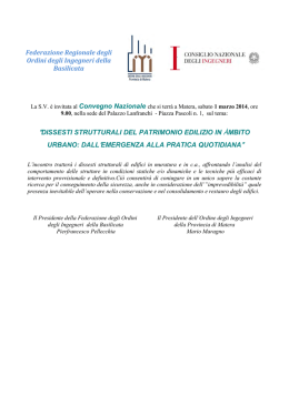 dissesti strutturali del patrimonio edilizio in ambito urbano