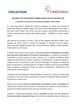 1 accordo tra fincantieri e finmeccanica per le navi militari