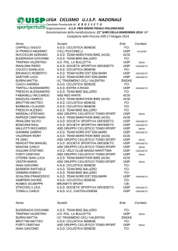 LEGA CICLISMO U.I.S.P. NA IONALE