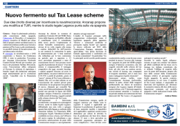 Nuovo fermento sul Tax Lease scheme