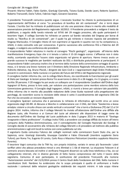Consiglio del 26 maggio 2014 - Ordine dei Geologi del Lazio