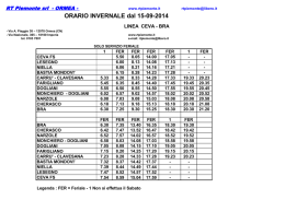 ORARIO INVERNALE dal 15-09-2014 LINEA CEVA