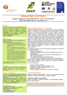 OPERATORE ELETTRICO - Formazione Don Calabria