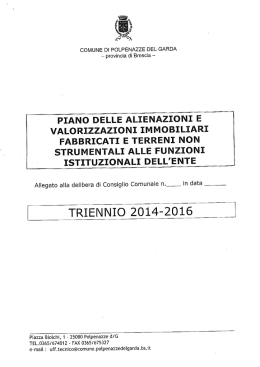 Piano delle alienazioni 2014 - Comune di Polpenazze del Garda