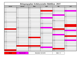 Belegungsplan Schützenstube Dättlikon 2015
