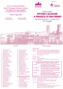 PITTORI E SCULTORI A PENASCA DI SAN FERMO