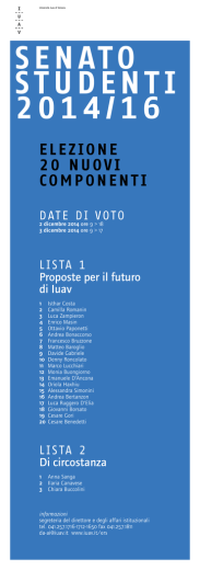 locandina elezioni Sds - Università IUAV di Venezia