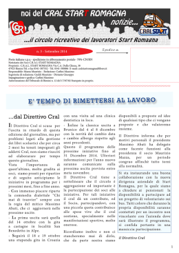 ...dal Direttivo Cral