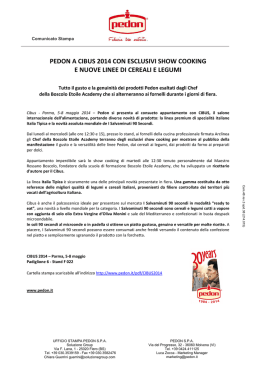 PEDON A CIBUS 2014 CON ESCLUSIVI SHOW COOKING E