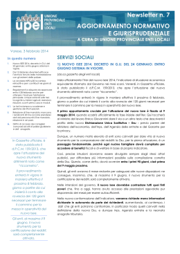 Newsletter n. 7 AGGIORNAMENTO NORMATIVO E