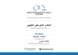 program t hotel - Mediterranean Gulf Forum
