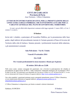 CITT&Agrave; DI GARLASCO Provincia di Pavia