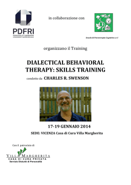 DIALECTICAL BEHAVIORAL THERAPY: SKILLS TRAINING