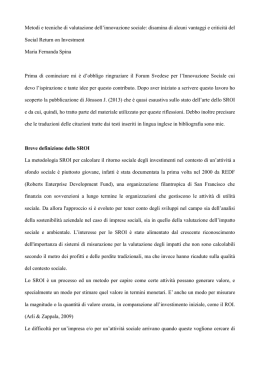 Relazione di Spina - Associazione Italiana di Valutazione