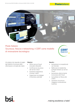 Poste Italiane Il CERT come modello di innovazione tecnologica