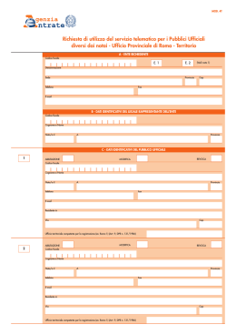 Richiesta di utilizzo del servizio telematico per i Pubblici Ufficiali