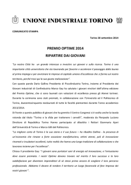 PREMIO OPTIME 2014 RIPARTIRE DAI GIOVANI
