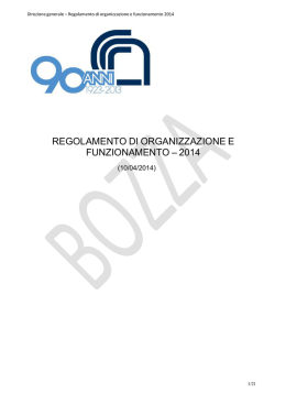 Bozza Regolamento CNR di organizzazione e
