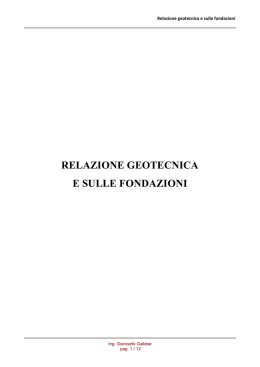 RELAZIONE GEOTECNICA E SULLE FONDAZIONI