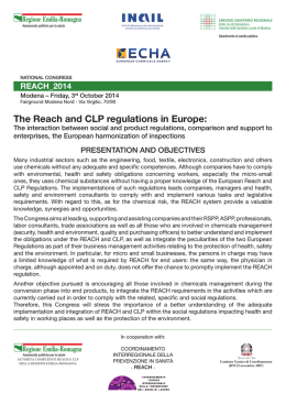 The Reach and CLP regulations in Europe: