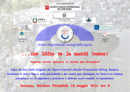 ...che Iddio ce la mandi buona! - Autorit&agrave; di Bacino del Fiume Magra