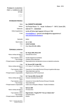 * NOTE - Ing. Giovanni Chiovetta