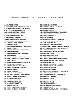 Elenco Confratelli 2014 - Arciconfraternita San Raffaele