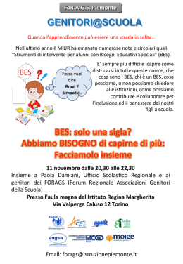 Convegno sui BES organizzato dal For.A.G.S. Piemonte