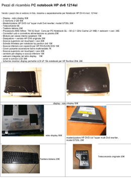 Pezzi di ricambio PC notebook HP dv6 1214sl