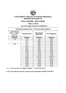 orario bus papardo + molo rizzo - Università degli Studi di Messina