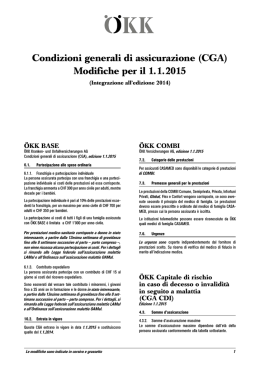 Condizioni generali di assicurazione (CGA) Modifiche per il