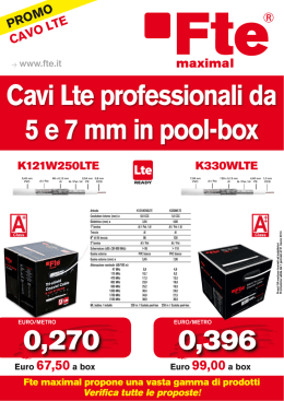 Cavi Lte professionali da 5 e 7 mm in pool-box