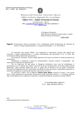 Personale ATA - Ufficio scolastico provinciale di Oristano
